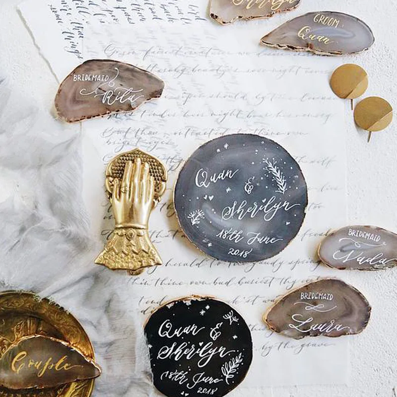 Подставка под заказ из натурального агата стол для юбилея помолвки вечеринки с