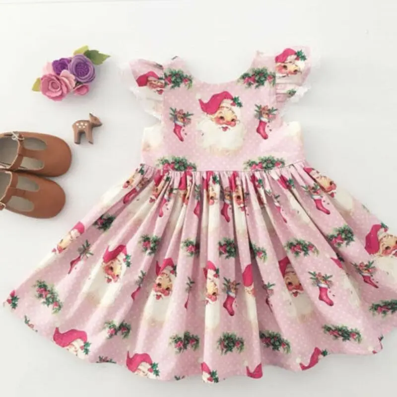 Детское рождественское кружевное платье пачка для новорожденных девочек