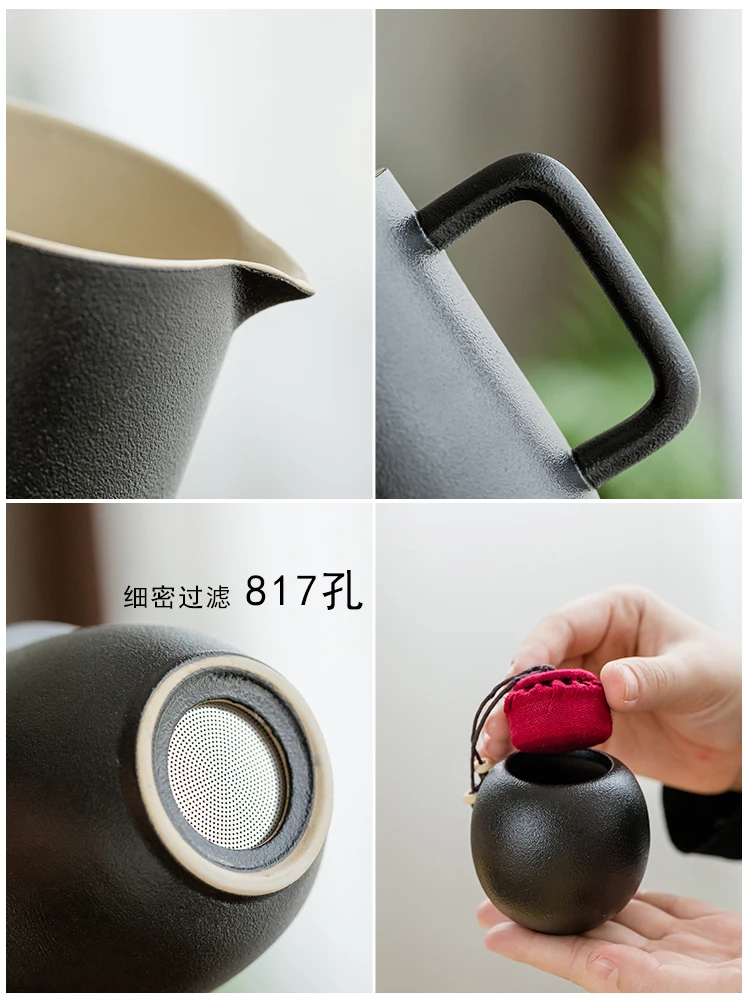 

Chinese Tea Set Ceramic Portable Vintage Porcelain Teapot Set Gift Outdoor Travel Handmade Tea Cup Set Tetera Drinkware DA60CJ
