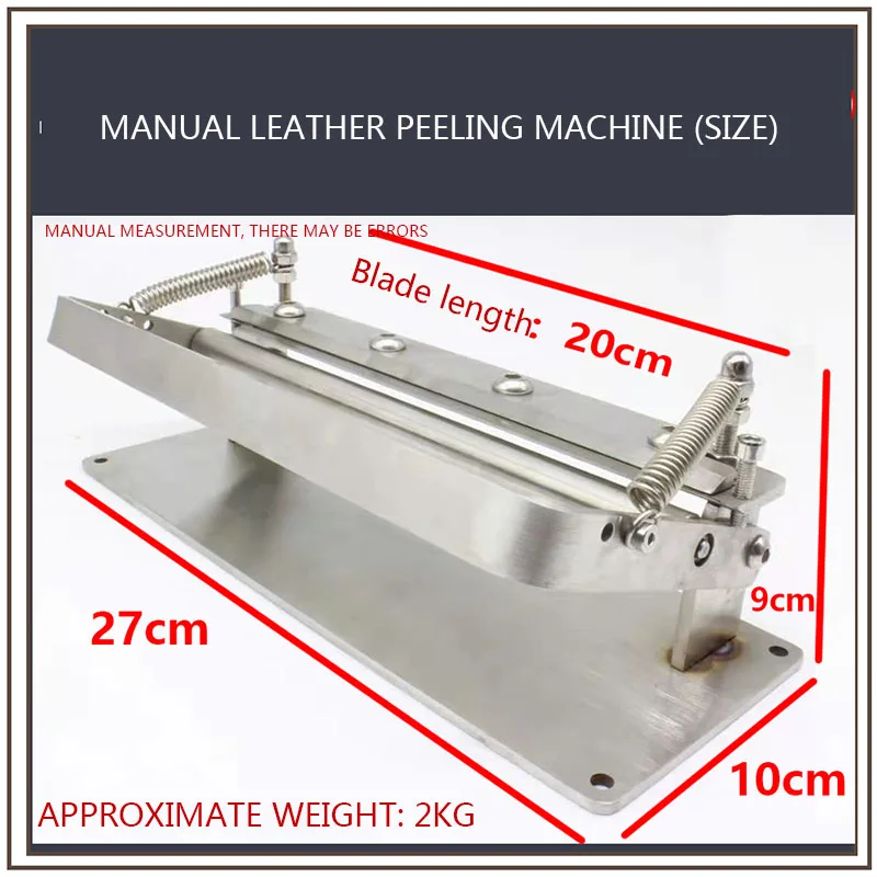 M&aacute;quina de pelado de cuero Manual port&aacute;til, herramienta de separaci&oacute;n de hojas de cuero de vaca, acero inoxidable-1