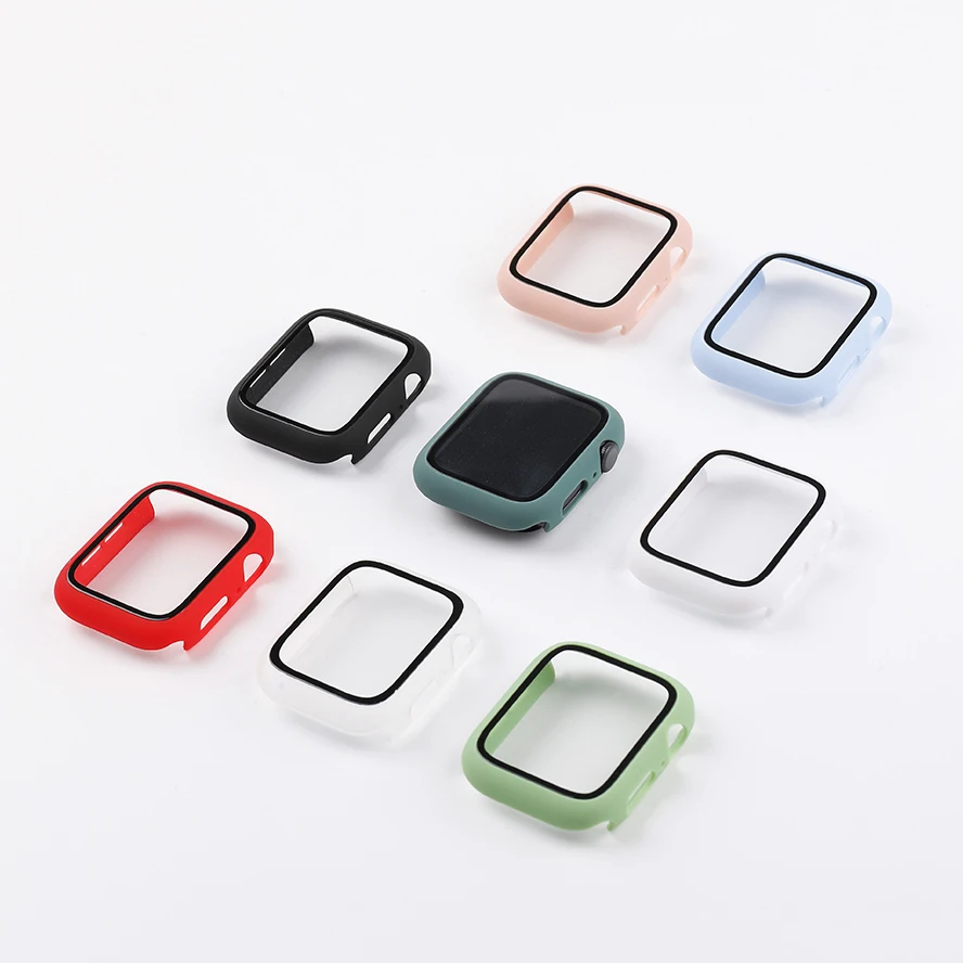 Защитный чехол для Apple Watch из закаленного стекла 44 мм 40 38 42 iwatch Series SE 3 4 5 6