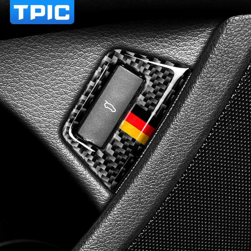 

Auto Interior Carbon Fiber Rear Trunk Button Switch Panel Protection Car Stickers Decals Car Styling For Audi Q7 4L 2008-2015