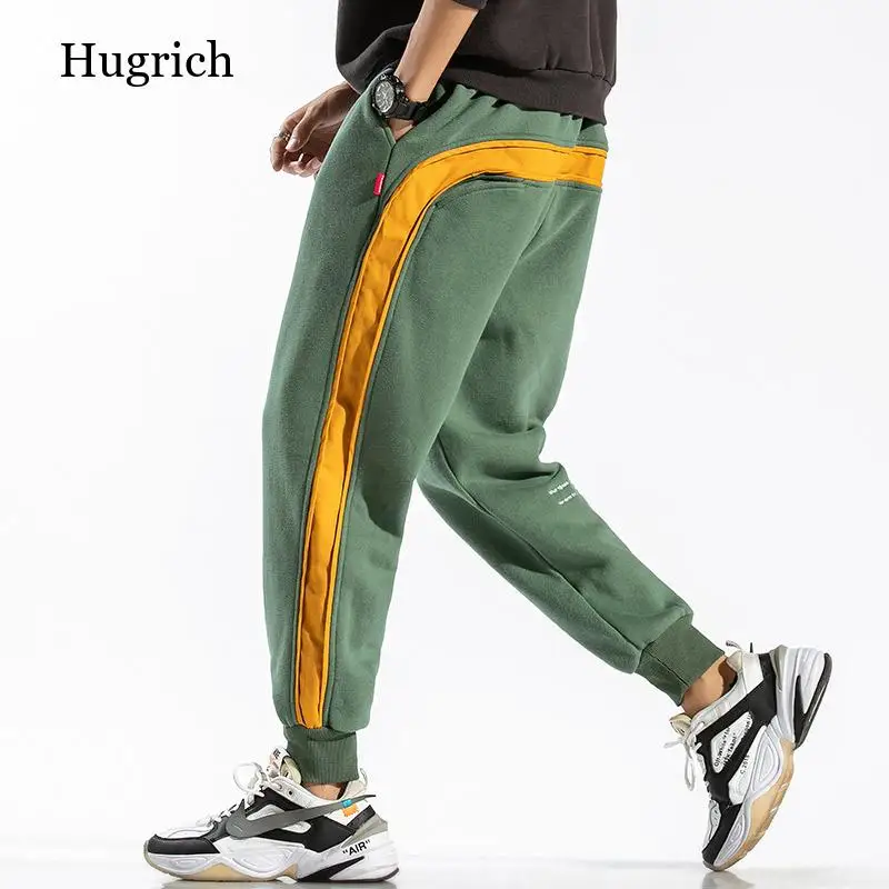 

Мужские полосатые спортивные брюки с боковыми полосками, новинка 2021, брюки для бега, мужские свободные штаны в стиле хип-хоп, шаровары