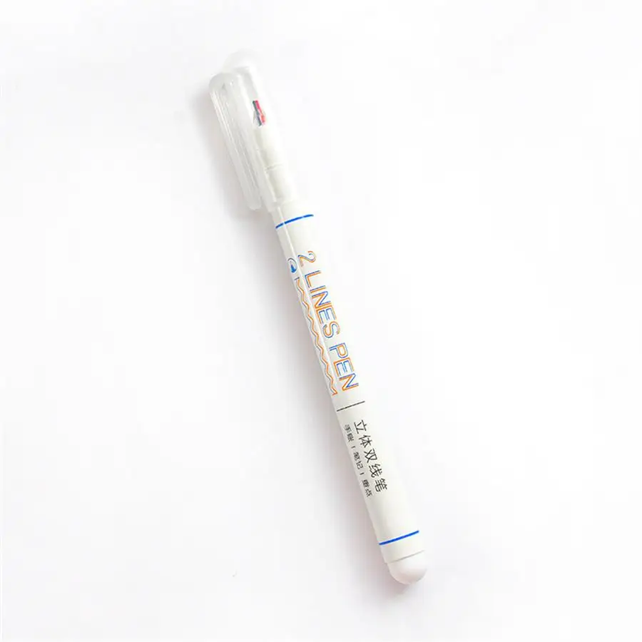 Blue and orange 1pc Набор ручек с двумя линиями, 6 шт., двойные цветные чернильные ручки, волшебное искусство, для рисования, лайнер, хайлайтер, скрапбукинг, сделай сам, креативный маркер, канцелярские принадлежности - Цвет: Blue and orange 1pc