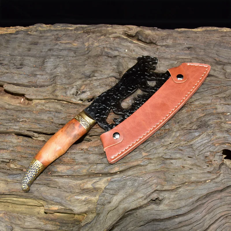 

Professional Chinese Kitchen Chef Knife Multifunctional Meat Cleaver Vegetable Cutter Fixed Blade Cooking Tools