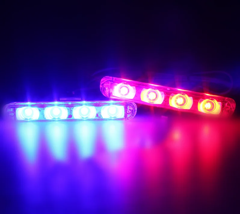 Скорой помощи полиции светильник 12V Беспроводной Удаленный 4x4/ledStrobe Предупреждение светильник для грузовой автомобиль аварийный светильник мигает пожарные светильник s - Испускаемый цвет: Bule  and Red