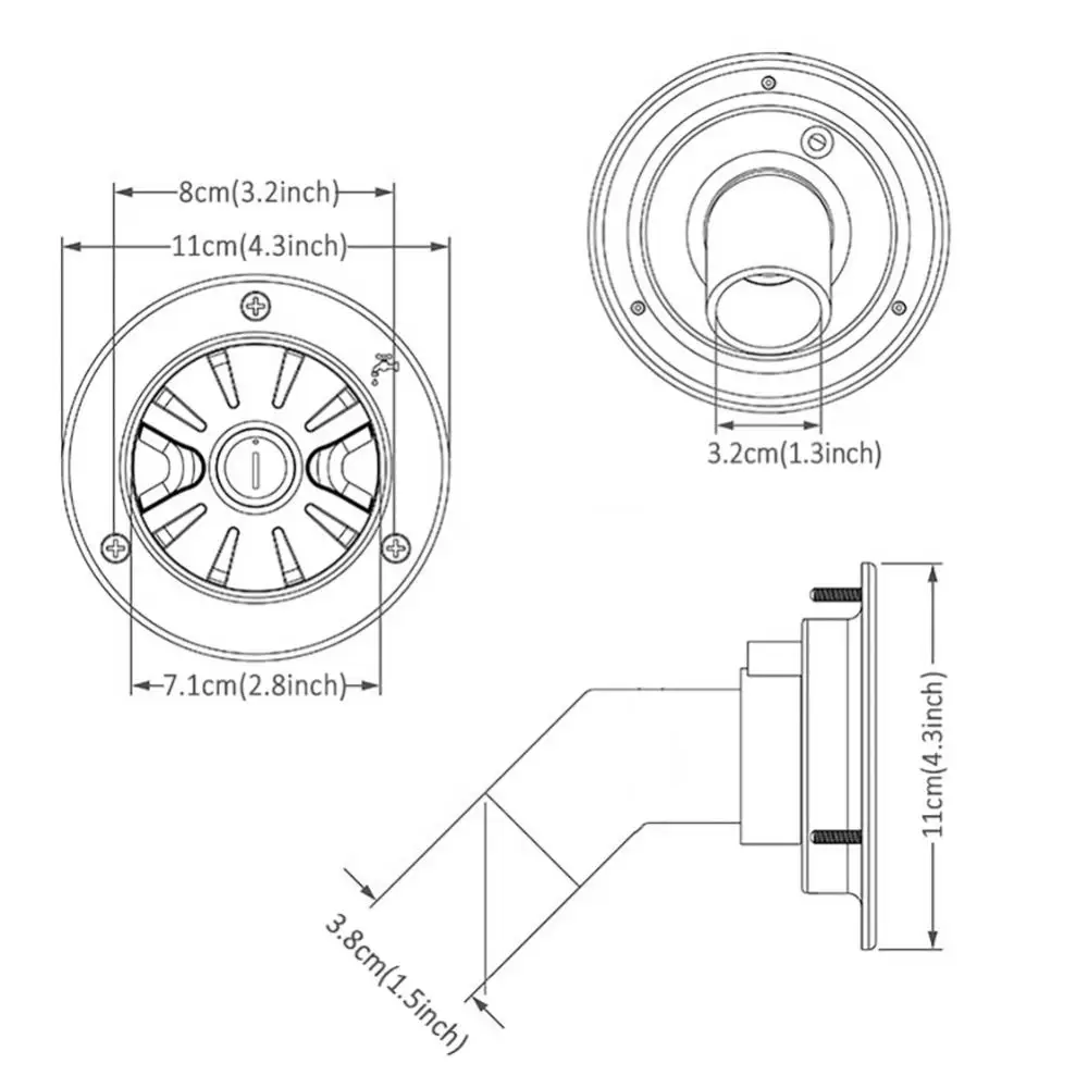 

Rubber Lockable Leakproof Fresh Water Inlet Motorhome Camper Boat RV Accessory