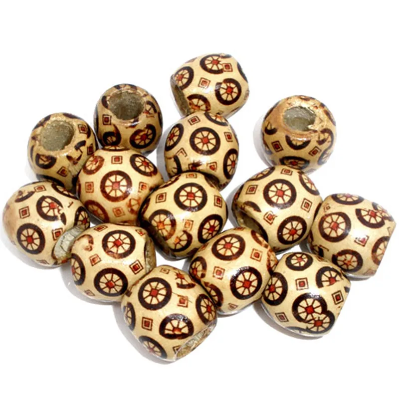 DoreenBeads деревянные разделительные бусины бочонок бежевый узор колеса винтажные DIY