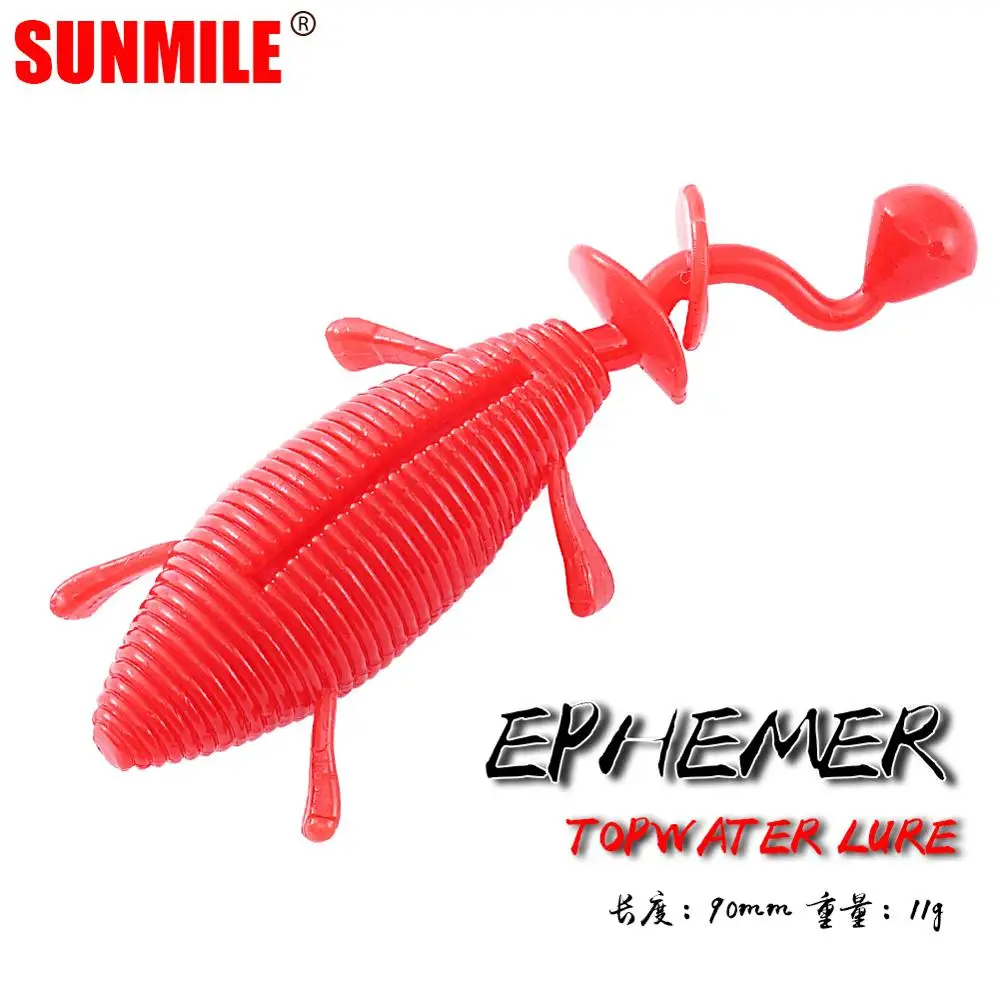 

SUNMILE Fishing Soft Lure 9cm11g TPR Topwater Lures Artificial Soft Baits Jig Silicone Leurre Souple Shad Wobbler for Bass Pike