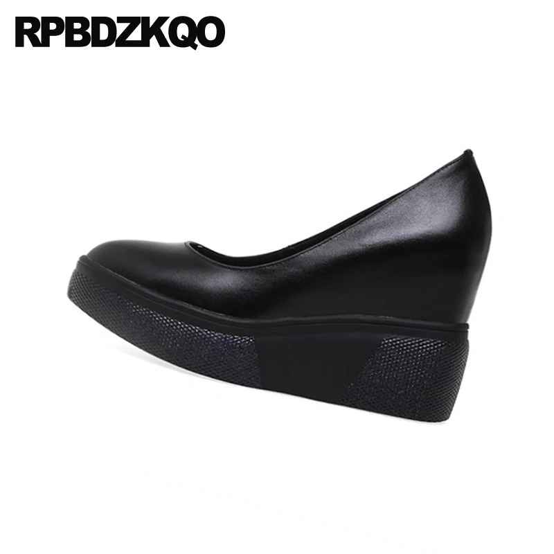 Туфли женские на очень высокой танкетке натуральная кожа без застежки