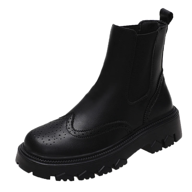 

Женские кожаные ботильоны на шнуровке, Нескользящие износостойкие удобные ботильоны, осень 2022