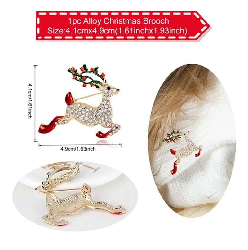 Christmas Brooch Рождественские серьги, подвеска с Санта-Клаусом, Рождественский Декор для дома, рождественский подарок для детей, украшение для рождественской елки - Color: Christmas Brooch
