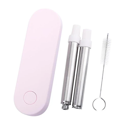 Light Pink Многоразовый складной стакан соломинки Портативный Телескопическая из нержавеющей стали питьевой соломенная Чистящая Щетка путешествия, бар аксессуары - Цвет: Light Pink