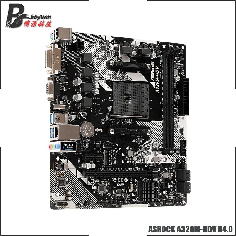 AMD Ryzen 3 3100 R3 CPU + ASROCK A320M HDV материнская плата с разъемом AM4 Материнская подходит для