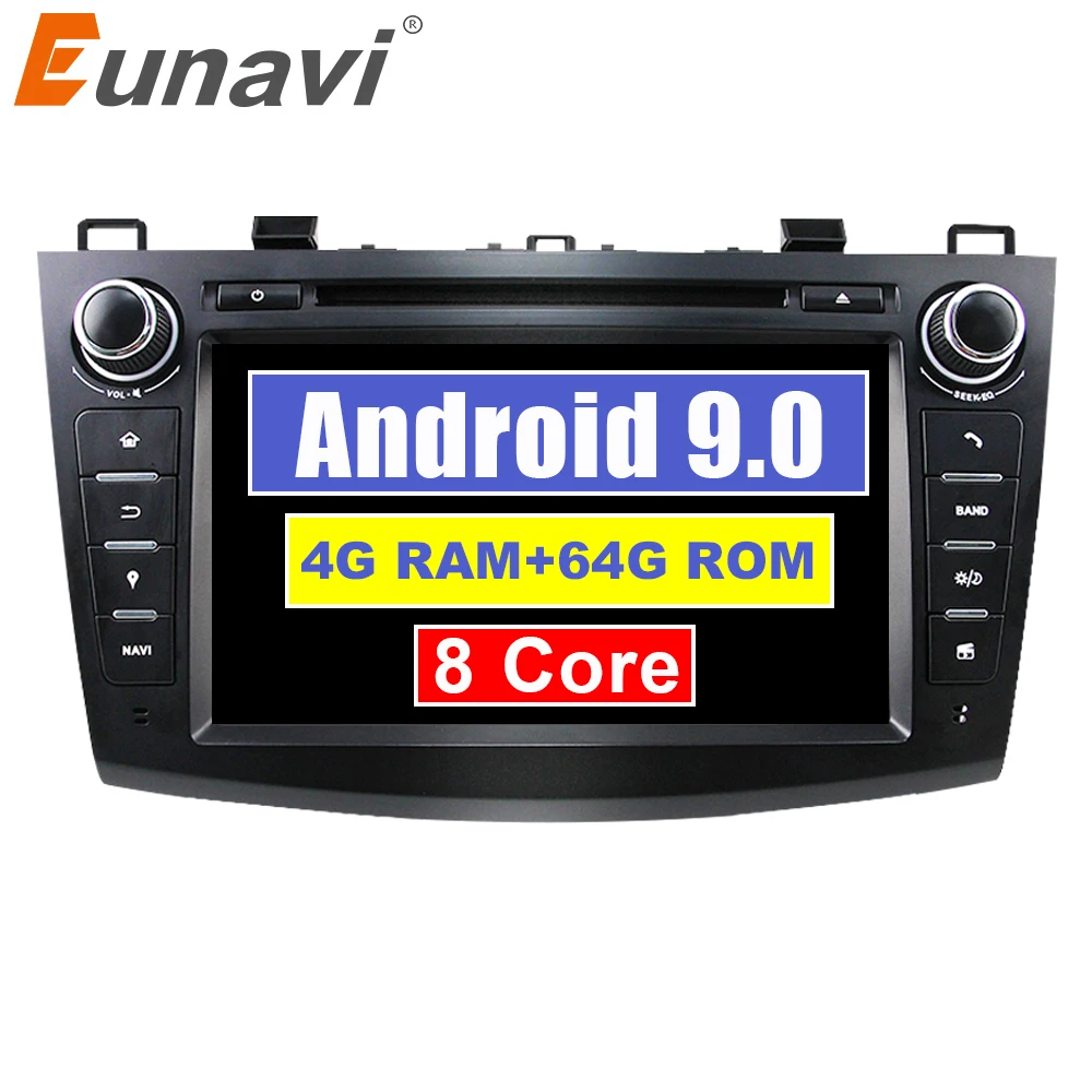 Eunavi 2 din TDA7851 Android 9 автомобильный DVD мультимедийный плеер для MAZDA 3 2007-2012 2din gps навигация радио 4 Гб 64 Гб стерео dsp bt