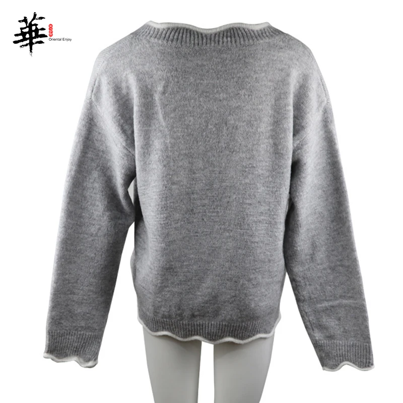 Вязаный свитер Женский винтажный осенний пуловер джемпер женские свитера с