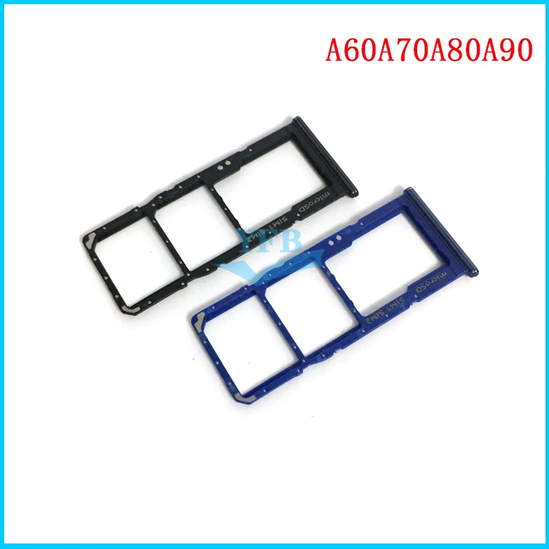 Две Sim карты держатель лотка для samsung Galaxy A10 A105F A20 A205F A30 A305F A50 A505 A505F A60 A70 A80 A90 лотка sim-карты слот запасная деталь