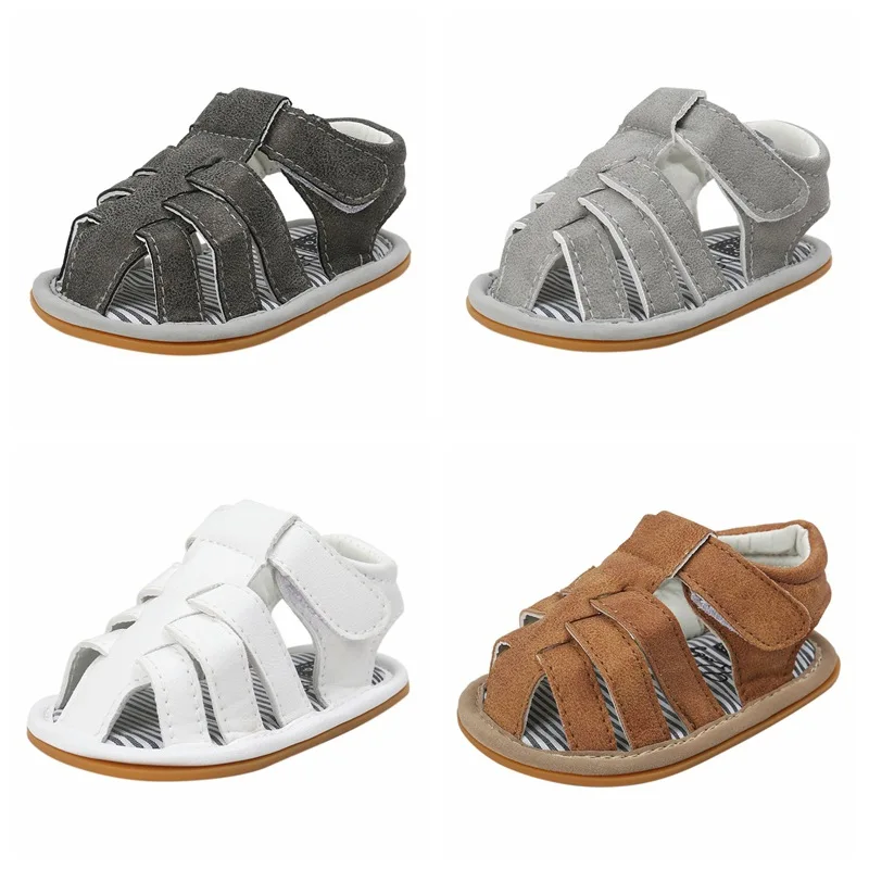 Zapatos de cuna de suela suave para beb&eacute; reci&eacute;n nacido, sandalias antideslizantes para primeros pasos, zapatos de verano, 2021-5