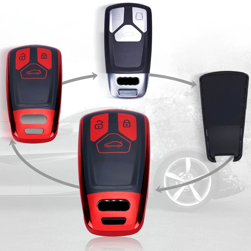 Роскошный Бриллиантовый чехол для автомобильных ключей с кристаллами Audi A4 B9 Q5 Q7 TT