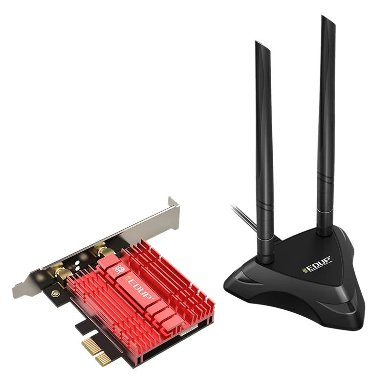 

Адаптер EDUP 9651GS Pro, 3000 Мбит/с, Wi-Fi 6 PCI-E Bluetooth 5,2, двухдиапазонный, 2,4 ГГц/5 ГГц, 1/802 AC/AX AX200, беспроводная сетевая карта