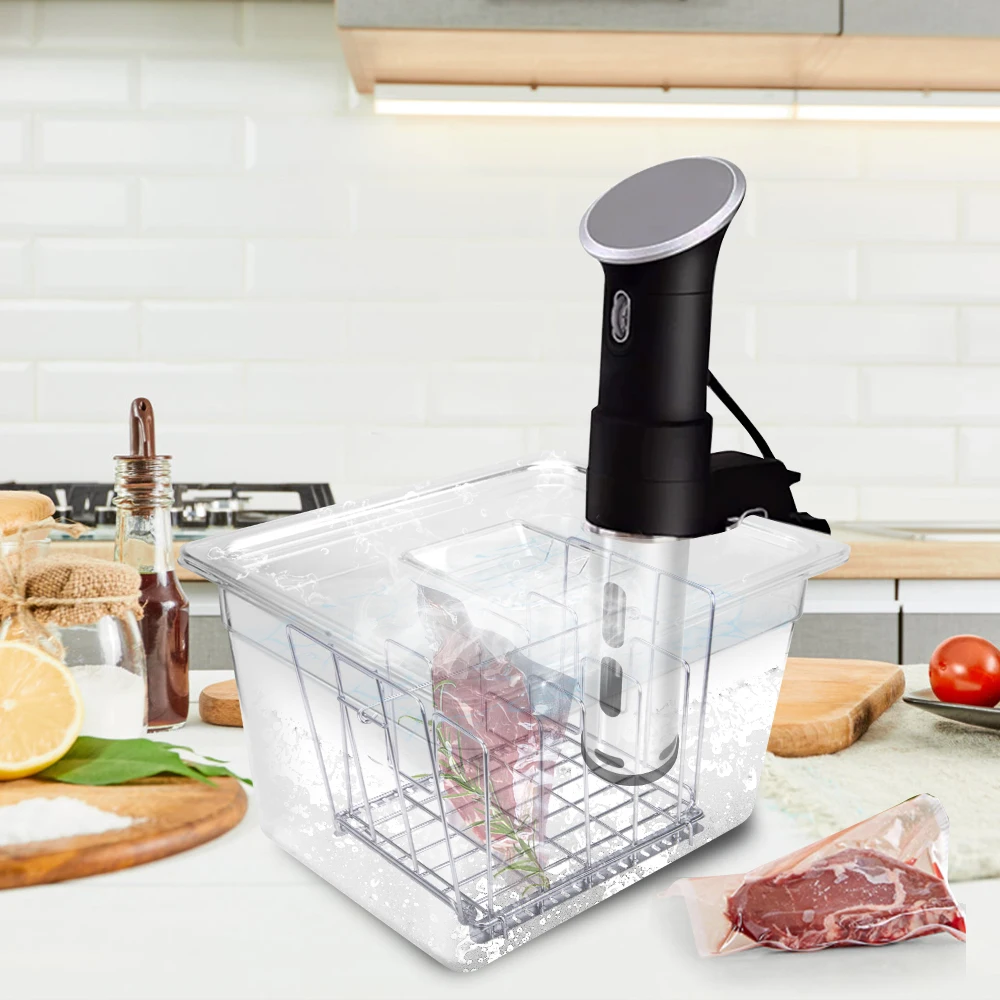 

Price Low Fit Sous Vide Cooker machine 11L Container with Stainless Steel Rack Detachable Dividers Separator