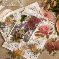 60 pcslot watercolor vintage flower plant stickers decals for laptop scrapbooking journal planner card making