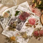 60 шт.лот, акварельные винтажные Цветочные наклейки с растениями, наклейки для ноутбука, скрапбукинг, журнал, планировщик, изготовление карт