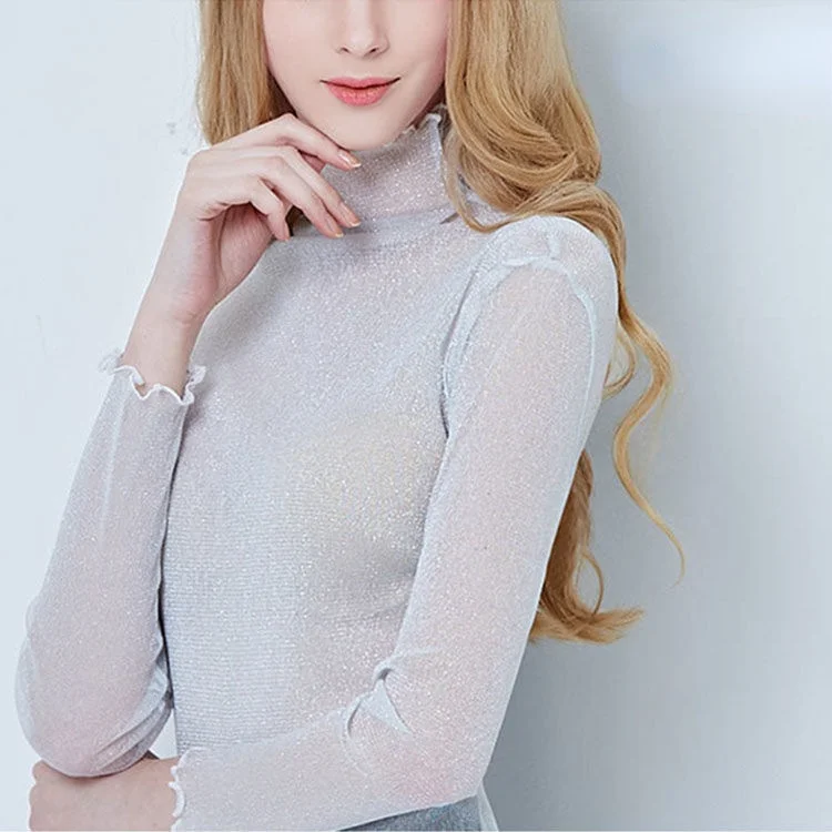 Сексуальная женская футболка прозрачные сетчатые топы Прозрачная облегающая