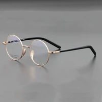 2021 new japanese handmade retro round pure titanium glasses frame optical myopia for men women eyeglasses ultralight spectacles