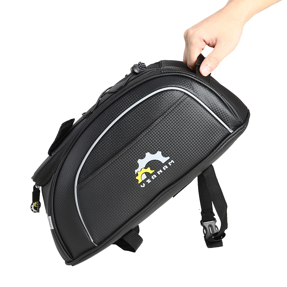 

MTB Bike Reflective Rear Tail Rack Pannier Carbon Fiber Waterproof Carrier Bags Biking PortableDustproof Cycling Part