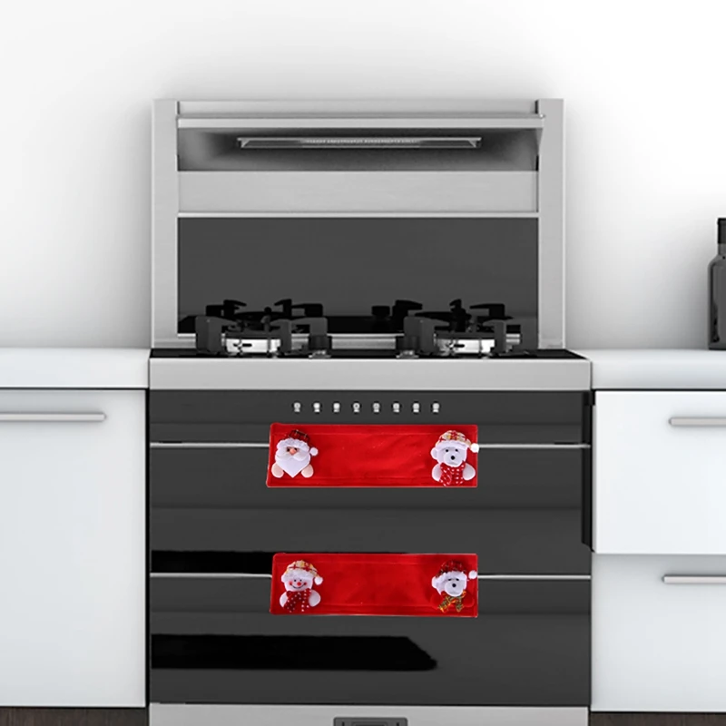 4 шт. Рождественская Ручка дверцы холодильника Чехлы Набор холодильник