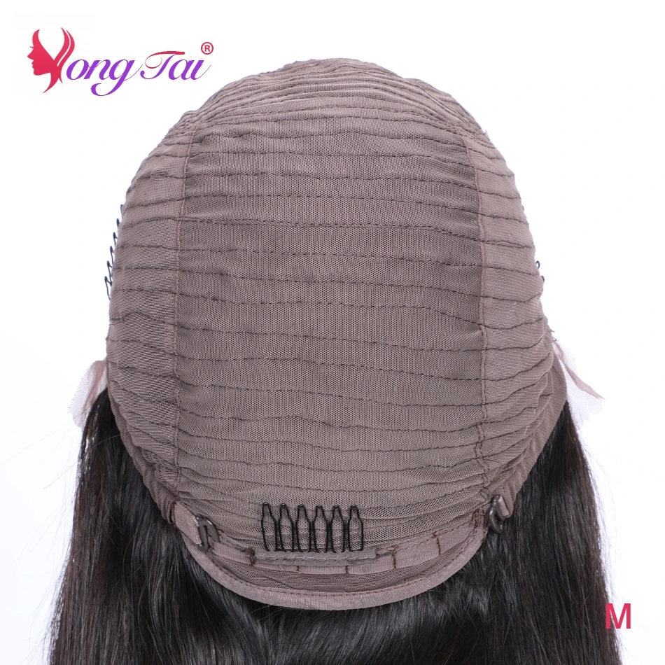 Yuyongtai прямые 13*4 фронтальные человеческие волосы парики для черных женщин средний коэффициент Remy бразильский фронтальный парик 150% Плотность