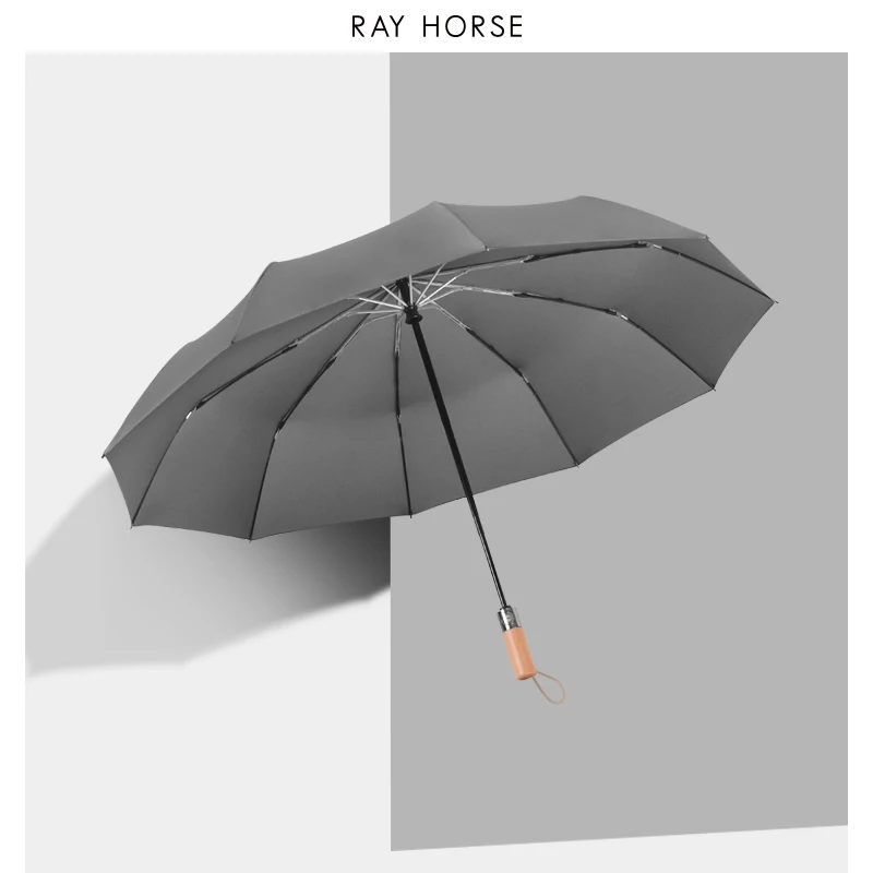 Зонт мужской RAYHORSE 10K 3 складной автоматический для работы от солнца и дождя -