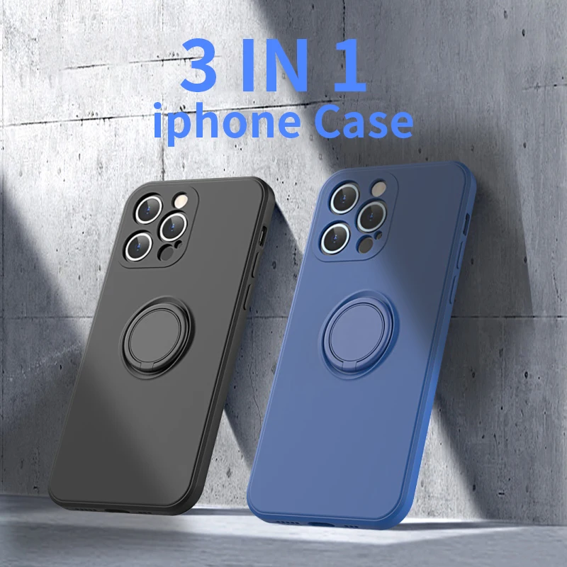 Силиконовый чехол BELK с магнитным кольцом-держателем для iPhone 13 Mini Pro, мягкий силиконовый чехол-подставка с держателем для пальцев