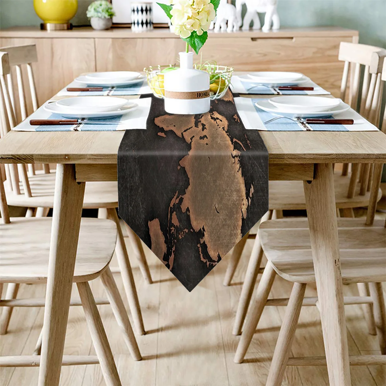 Ретро Карта мира настольная дорожка s скатерти для праздников винтажная