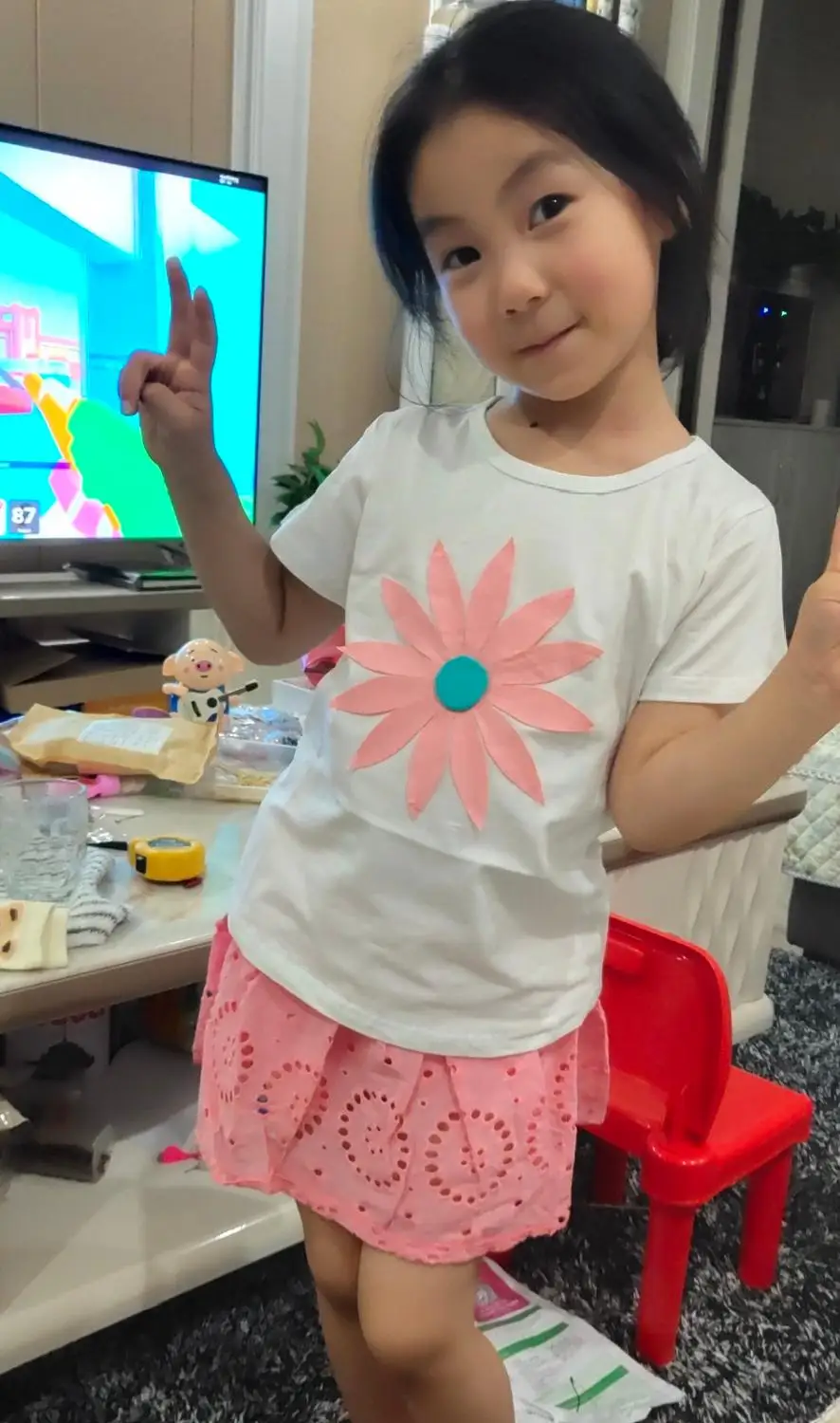 2022 Summer 3 4 5 6 7 8 9 10 Years Princess Elegant Lace Embroidery Floral T-Shirt+Hollow Out Skirt 2 Piece Sets For Kids Girl |