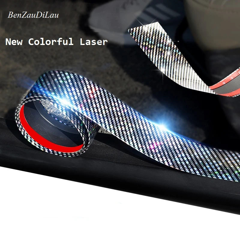 Наклейки для стайлинга автомобилей 5D углеродное волокно резиновый порог