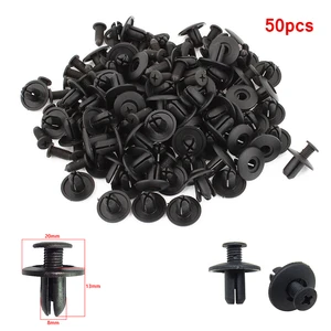 50pcs Auto Fastener Clip Vehicle Retainer Rivet Fastener Clip Vehicle Retainer Rivet Door Panel Fender Liner Bumper Fender Trim