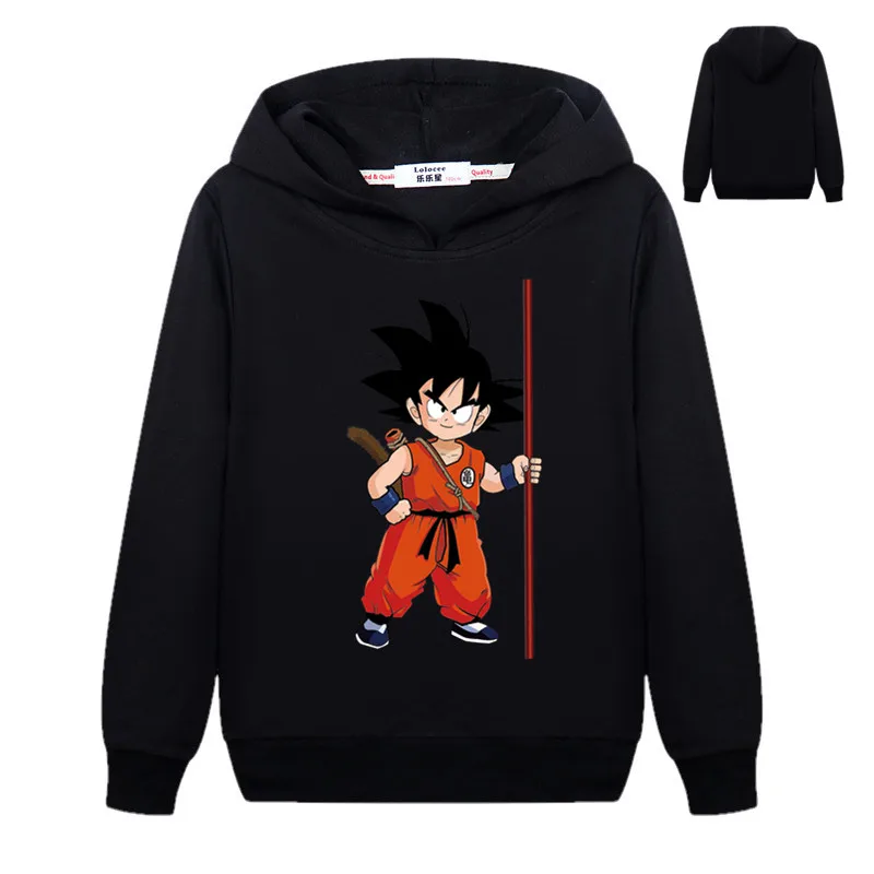 Dragon Ball Z Vegeta/Детские толстовки с капюшоном для мальчиков и девочек, Аниме Супер Саян Гоку толстовка с капюшоном DBZ, Молодежные пуловеры, верхняя одежда, куртка, спортивные костюмы - Цвет: black