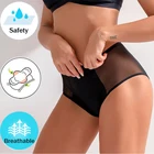 Трусики женские менструальные, 4-слойные, с защитой от протечек, сетчатые, трусы-плавки из дышащей ткани