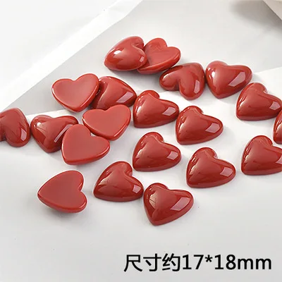 10pcs 17 18mm retro solid color heart shaped resin earring pendant accessories diy mobile phone case making accessories free global shipping