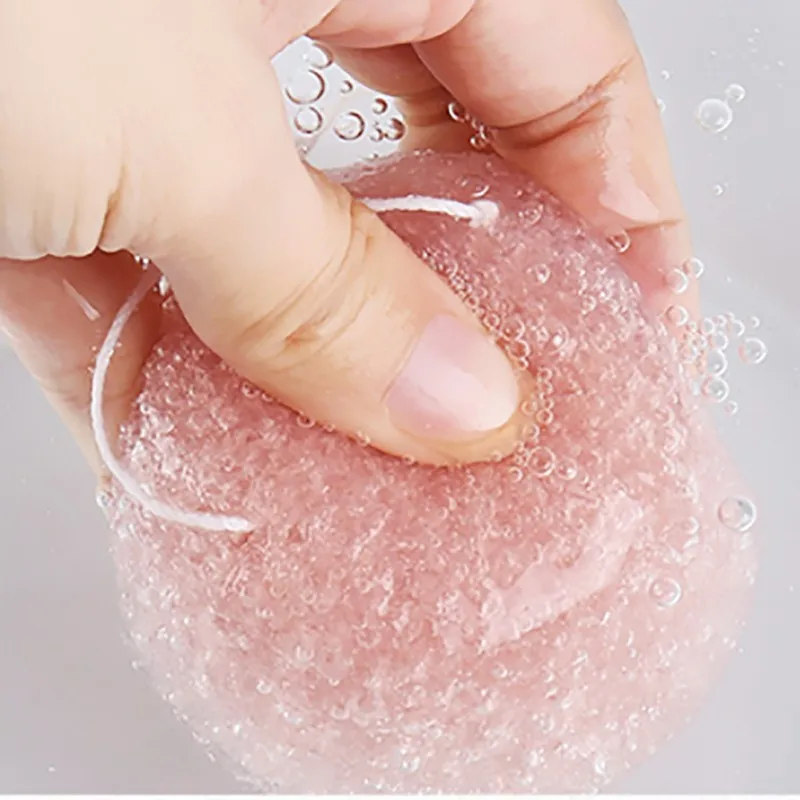 Губка из натурального волокна Конняку для мытья лица очищения и уборки слоеная в