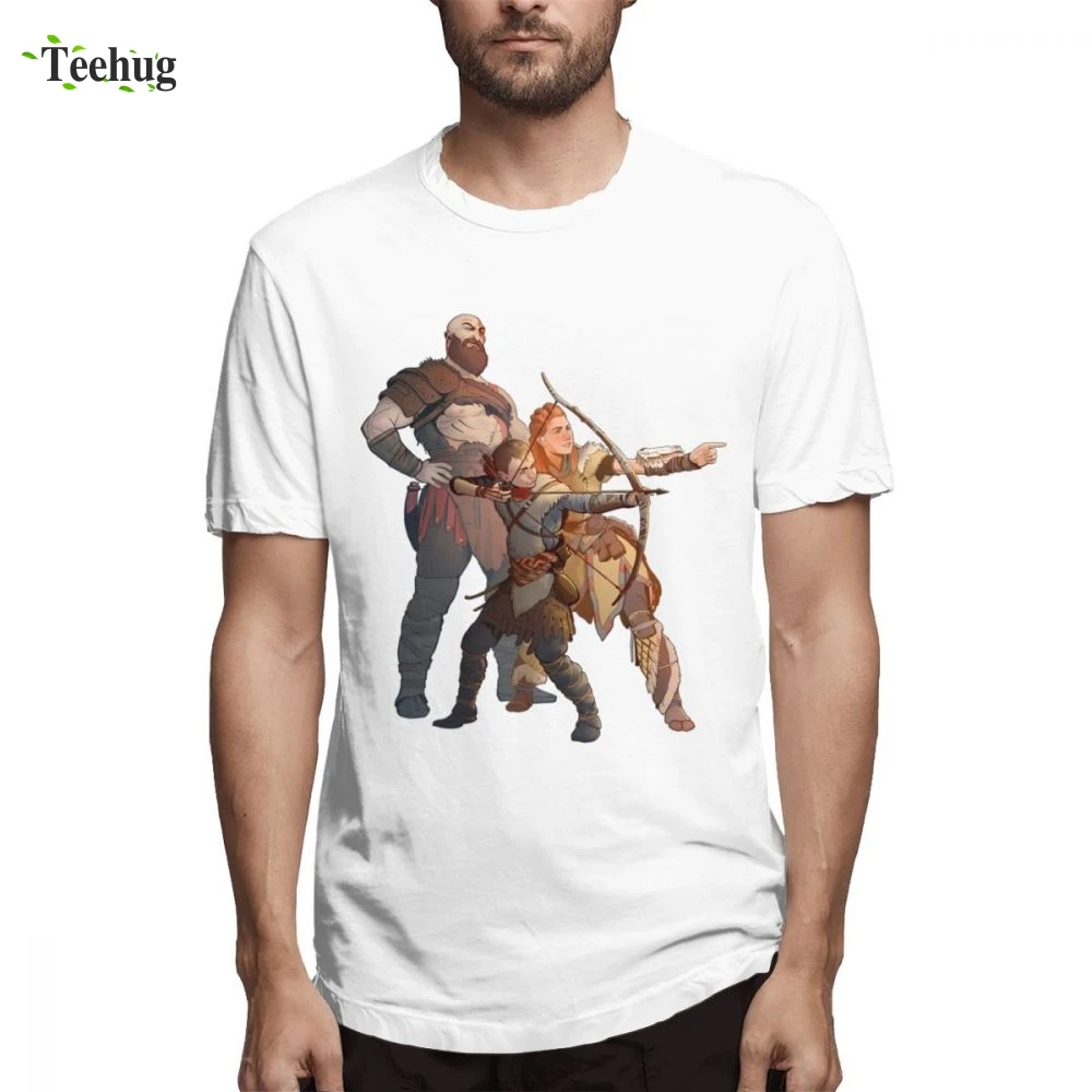 Мужская футболка с круглым вырезом Crewneck For Man God Of War Horizon Zero Dawn | одежда