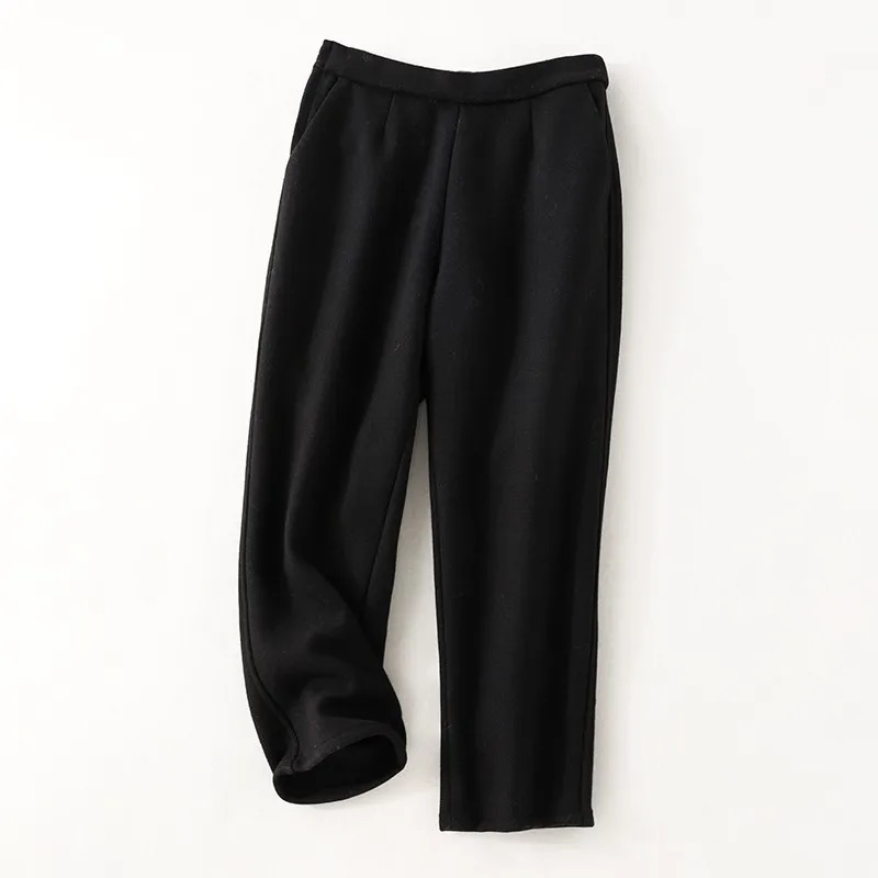 

Autumn And Winter Women Trousers Leisure Style Solid Color Nine Points Pants Side Zip Placket With Two Diagonal Pockets XZ05897