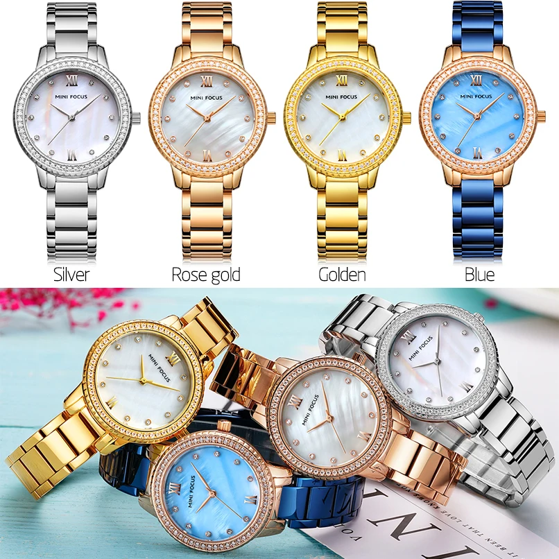

MINIFOCUS Luxury Fashion Women Watches Lady Watch Stainless Steel Dress Woman Watch Quartz WristWatches Valentine Gift Dropshipp