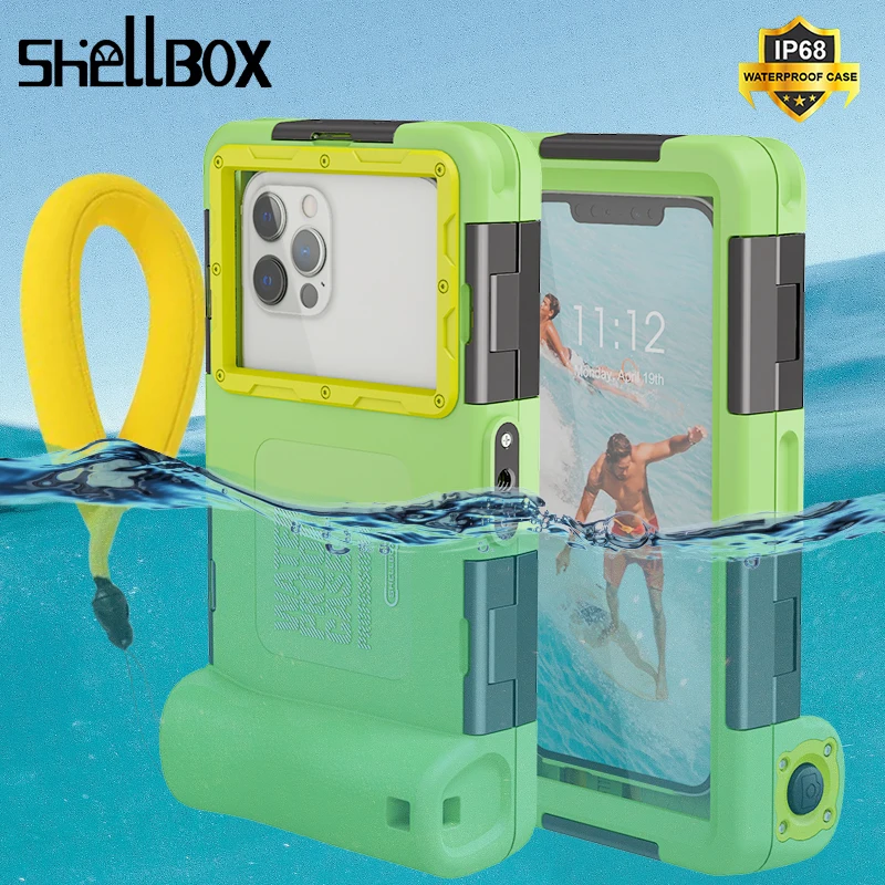 Чехол Shellbox Профессиональный для дайвинга iPhone 13 12 Pro Max водонепроницаемый чехол 15 м