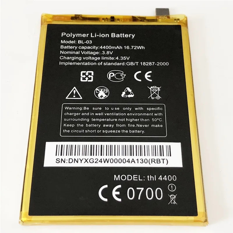 3 8 V 4400mAh BL-03 для THL Ultraphone 4400 ультратонкий аккумулятор батарея | Мобильные телефоны