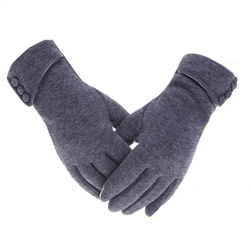 C04Gray Модные теплые зимние перчатки женские перчатки для сенсорного экрана бархатные утепленные варежки перчатки для вождения G007 - Цвет: C04Gray