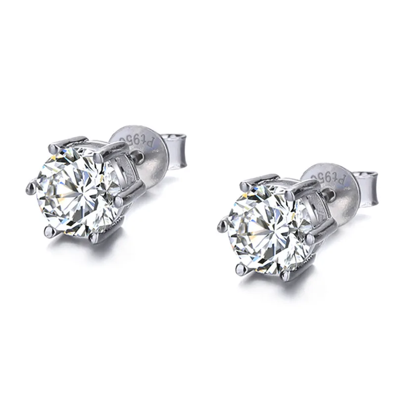 

Total 2 Carat Brilliant D Color Diamond Test Past Moissanite Stud Earrings White VVS1 Gemstone Wedding Earrings Gift JC-12