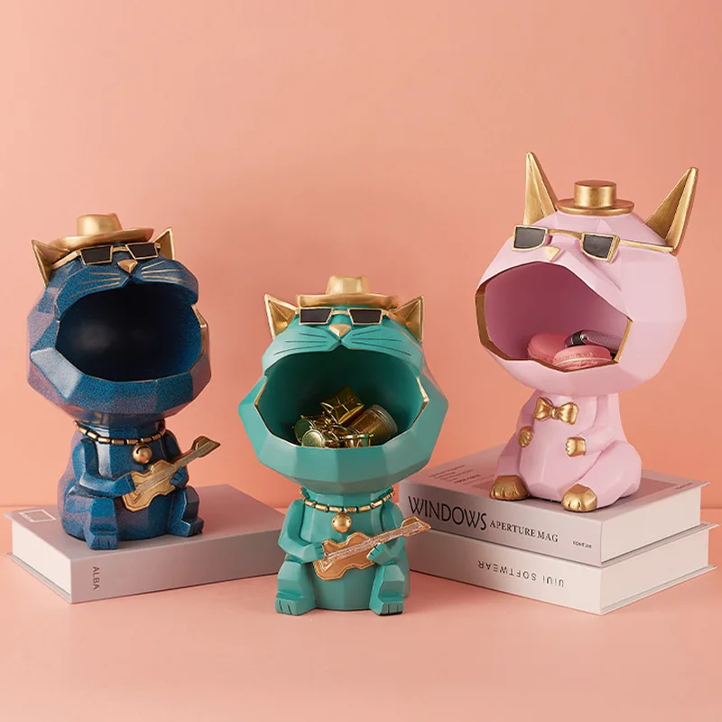 Статуэтка крутой собаки коробка для хранения с большим ртом домашние украшения